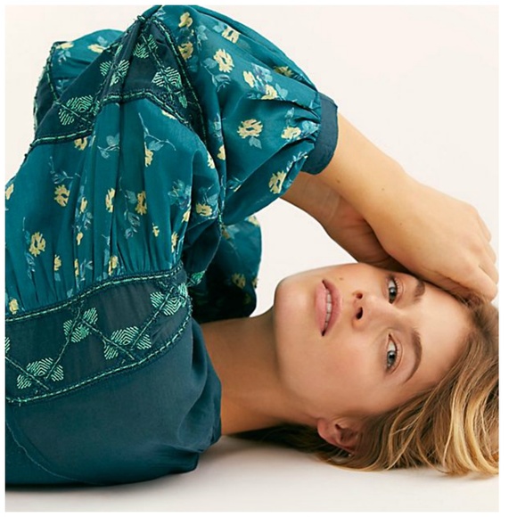 NWT Free People Jade Green Mix It Up Tunic/Dress - Picture 3 of 4